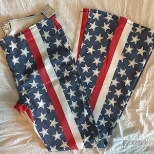 NWT Free People Red, White, and Blue Star Flare Jeans